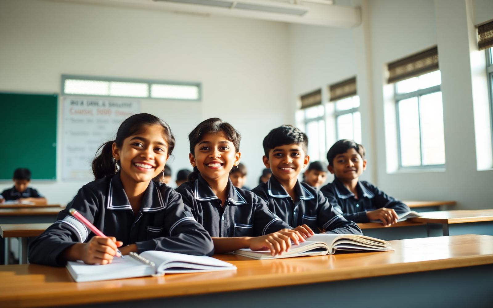 Students learning in an English medium CBSE classroom at Allahabad School of Education